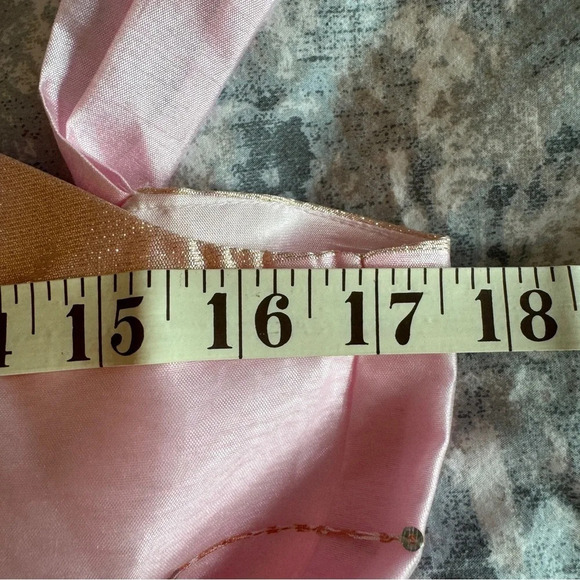 Show Me‎ Your Mumu Pink Gold  Stripe Organza Princess Dress Lace Up Flouncy O/S - Picture 11 of 14